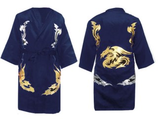 Custom Women's Boxing Robe with hood : 201-Navy