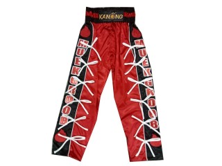 Custom Kickboxing Trousers : KNPANTS-005-Red-Black