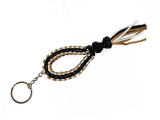 Kanong Muay Thai Mongkol Keyring : White-Black-Gold