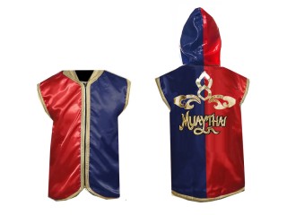 Custom Thai Boxing Hoodies walk out Jacket : 121-Red-Navy