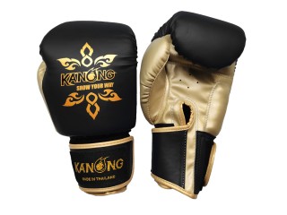 Kanong Kick boxing Gloves : Lai Thai / Black