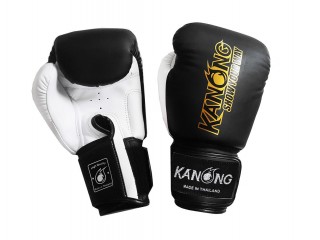 Kanong Muay Thai Kick boxing Gloves : Black and White