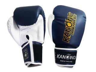 Kanong Muay Thai Kick boxing Gloves : Navy and White