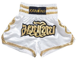 Kanong Thai boxing Shorts : KNS-121 White