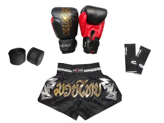 Muay Thai Kickboxing Bundle Set for Kids : Black