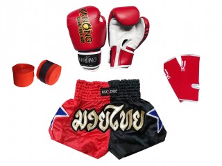 Muay Thai Kickboxing Bundle Set for Kids : Red