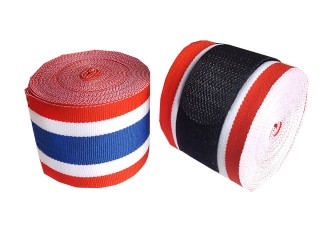 Muay Thai Equipment - Boxing Handwraps (Elastic) : Thai Flag