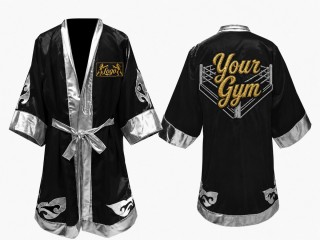 Custom Muay Thai Boxing Robe with Embroidered Logo Patch