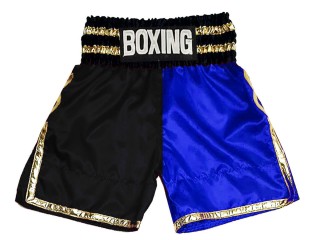 Custom made Boxing Shorts : KNBSH-039-Black-Blue