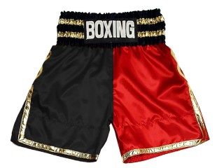Custom made Boxing Shorts : KNBSH-039-Black-Red