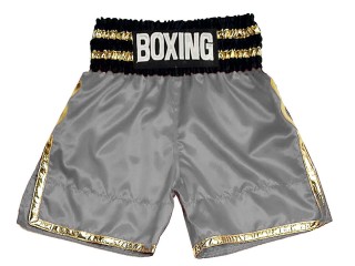 Custom made Boxing Shorts : KNBSH-039-Grey