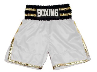 Custom made Boxing Shorts : KNBSH-039-White