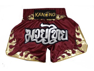 Kanong Kick boxing Shorts : KNS-145-Maroon