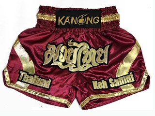 Kanong Custom Black and Red Muay Thai Shorts : KNSCUST-1200