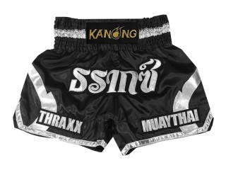 Kanong Custom Black and Red Muay Thai Shorts : KNSCUST-1203
