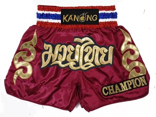 Kanong Custom Black and Red Muay Thai Shorts : KNSCUST-1205