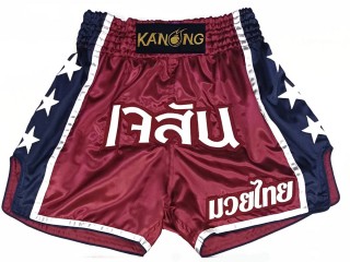 Kanong Custom Black and Red Muay Thai Shorts : KNSCUST-1208