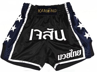 Kanong Custom Black and Red Muay Thai Shorts : KNSCUST-1211