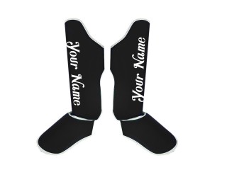Customize Muay Thai Shin Guards with name : Black