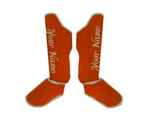Custom Muay Thai Shin Protectors: Orange