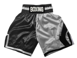 Custom Boxing Shorts : KNBSH-037-TT-Black-Silver