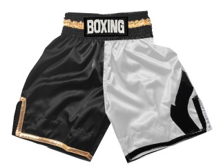 Custom design Boxing Shorts : KNBSH-037-TT-Black-White