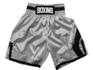 Custom made Boxing Pants  : KNBSH-036-Silver