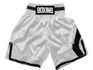 Custom made Boxing Shorts : KNBSH-036-White