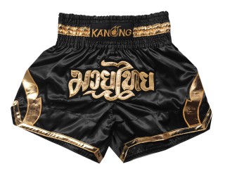 Kanong Kick boxing Shorts : KNS-144-Black-Gold