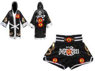 Muay Thai set - Custom Muay Thai Robe and Muay Thai Shorts : Set-Robe