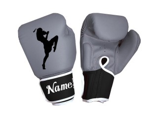 Personalised Blue Muay Thai Boxing Gloves : KNGCUST-088