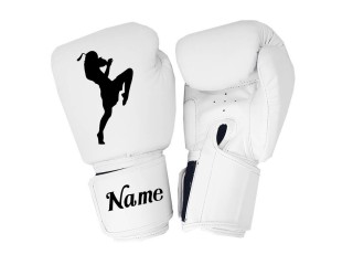 Personalised Blue Muay Thai Boxing Gloves : KNGCUST-091