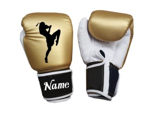 Personalised Blue Muay Thai Boxing Gloves : KNGCUST-093