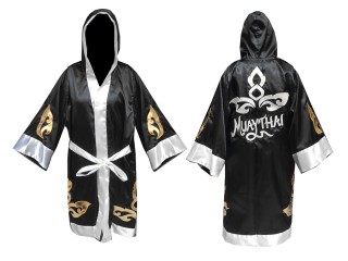 Personalized Muay Thai Robe : KNFIR-143-Black