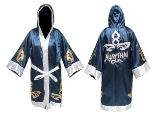 Personalized Muay Thai Robe : KNFIR-143-Navy