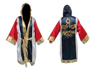 Customize  MuayThai boxing Robe : KNFIR-120-Navy