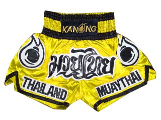 Kanong Womens Kickboxing Shorts : KNS-118-Yellow