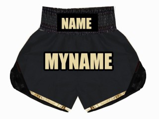 Custom Boxing Trunks, Customize Boxing Shorts : KNBSH-022-Black