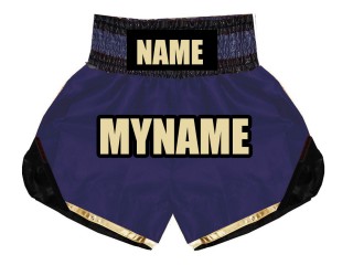 Custom Boxing Trunks, Customize Boxing Shorts : KNBSH-022-Navy