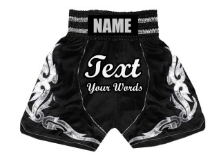 Custom Boxing Trunks, Customize Boxing Shorts : KNBSH-024-Blue-Black