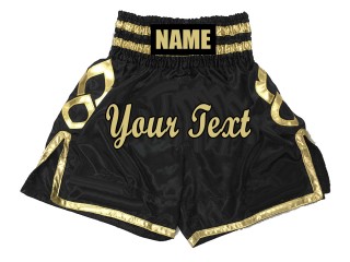 Custom Boxing Trunks, Customize Boxing Shorts : KNBSH-025-Black