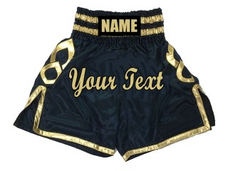 Custom Boxing Trunks, Customize Boxing Shorts : KNBSH-025-Navy