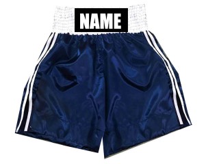Custom Boxing Trunks, Customize Boxing Shorts : KNBSH-026-Navy