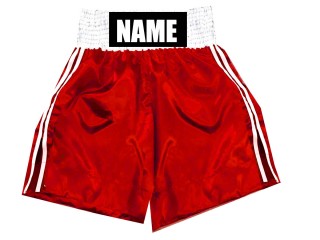 Custom Boxing Trunks, Customize Boxing Shorts : KNBSH-026-Red