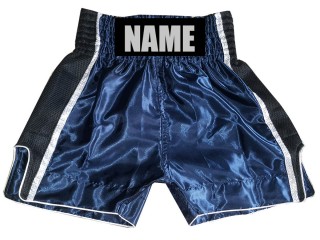 Custom Boxing Trunks, Customize Boxing Shorts : KNBSH-027-Navy