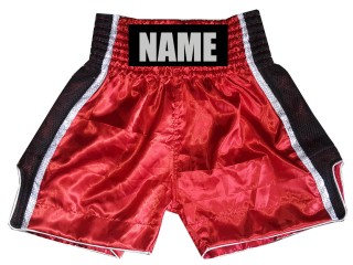 Custom Boxing Trunks, Customize Boxing Shorts : KNBSH-027-Red