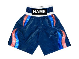 Custom Boxing Trunks, Customize Boxing Shorts : KNBSH-028-Navy