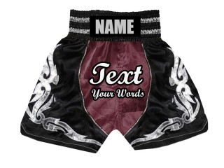 Custom Boxing Trunks : KNBSH-024 Maroon and Black