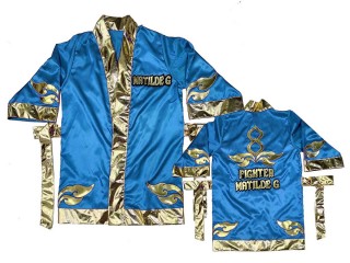 Customize Kick boxing Robe : KNFIRCUST-001 Skyblue