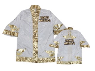 Customize Kick boxing Robe : KNFIRCUST-001 White